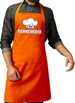 Chef pannenkoek schort / keukenschort oranje heren - Koningsdag/ Nederland/ EK/ WK