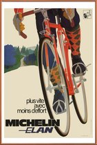 JUNIQE - Poster met kunststof lijst bike7 -20x30 /Oranje & Rood