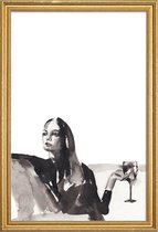 JUNIQE - Poster met houten lijst You Are Enough -13x18 /Wit & Zwart