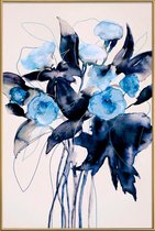 JUNIQE - Poster met kunststof lijst Bloom Series True Blue -20x30