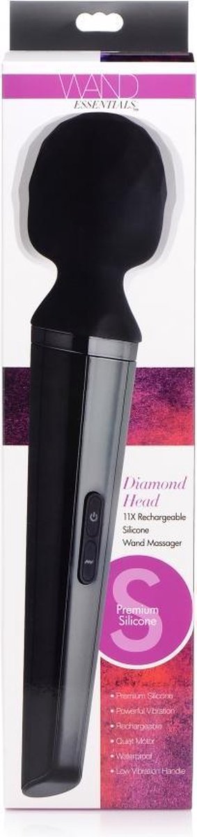 Wand Essentials Diamond Head Rechargeable Silicone Wand Massager