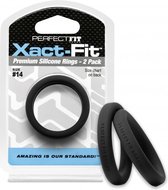 #14 Xact-Fit Cockring 2-Pack - Black - Cock Rings -