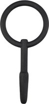 Holle Siliconen Penisplug Met Grote Trekring - Zwart - BDSM - SM toys