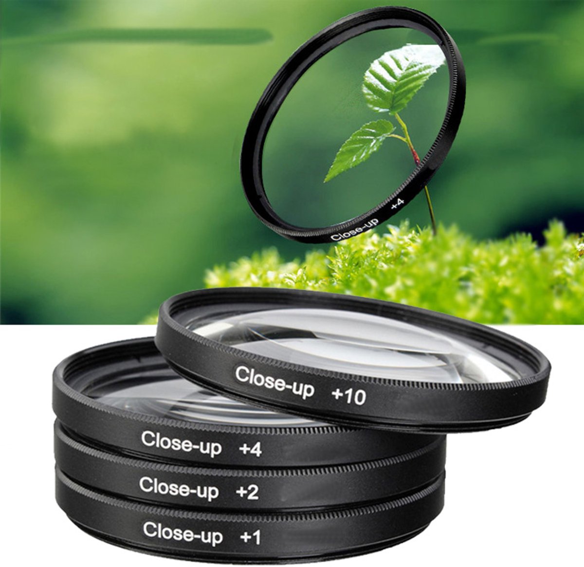 4x 49mm Close up Filter Macro +1+2+4+10 camera lens filter