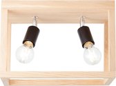 BRILLIANT lamp, Nerea plafondlamp 2-vlams geolied eikenhout, hout/metaal, 2x A60, E27, 15W, normale lampen (niet meegeleverd), A++