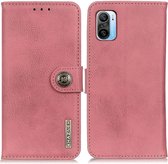 Xiaomi Poco F3 / Mi 11i Hoesje Portemonnee met Drukknoop Roze