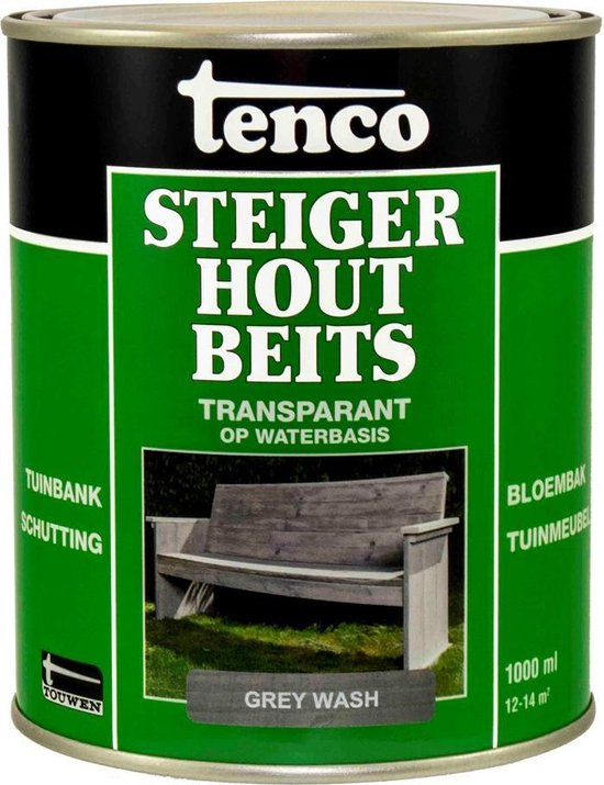 In de naam aangenaam Poort Tenco 11085502 Steigerhoutbeits - Grey Wash - 1L | bol.com