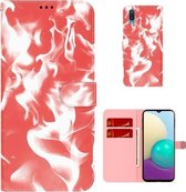 Voor Samsung Galaxy A02/M02 Cloud Fog Pattern Horizontal Flip Leather Case met Houder & Card Slot & Wallet (Rood)