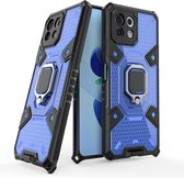 Voor Geschikt voor Xiaomi Mi 11 Lite Space PC + TPU schokbestendig hoesje met ringhouder (blauw)