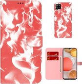 Voor Samsung Galaxy A42 5G Cloud Fog Pattern Horizontal Flip Leather Case met Houder & Card Slot & Wallet (Rood)