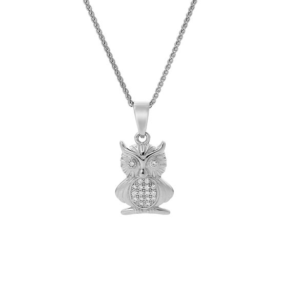 Orphelia ZH-7339 - Pendentif Chouette + chaîne - Argent 925 - Zircone - 2 cm