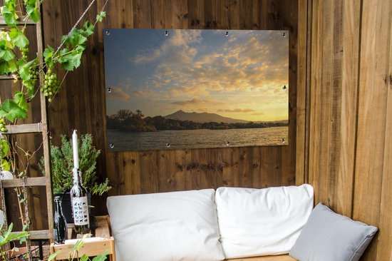 Sunset by the lake at Ometepe in Nicaragua Garden poster 120x80 cm - Toile de jardin / Toile d'extérieur / Peintures d'extérieur (décoration de jardin)