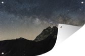 Muurdecoratie Melkweg over bergen Nepal - 180x120 cm - Tuinposter - Tuindoek - Buitenposter