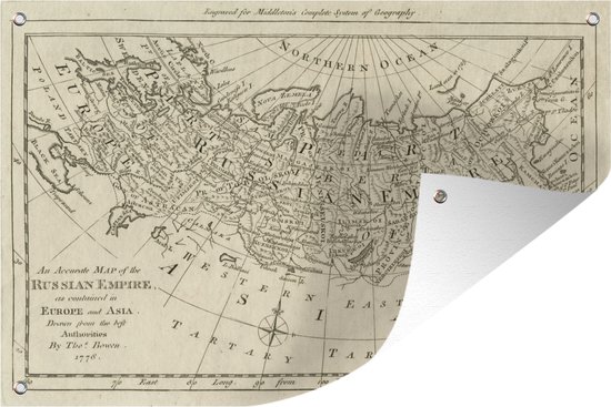 Tuindecoratie Een illustratie van een kaart van het Russische imperium - 60x40 cm - Tuinposter - Tuindoek - Buitenposter
