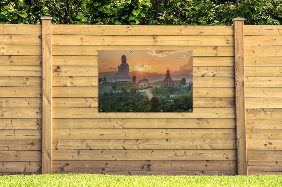 Budda image in Siam Garden poster en vrac 120x80 cm - Toile de jardin / Toile d'extérieur / Peintures pour l'extérieur (décoration jardin)