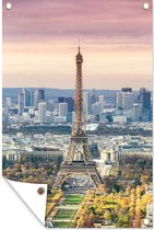 Muurdecoratie Eiffeltoren - Parijs - Lucht - 120x180 cm - Tuinposter - Tuindoek - Buitenposter