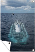 Muurdecoratie Een duikende onderzeeboot in de oceaan - 120x180 cm - Tuinposter - Tuindoek - Buitenposter