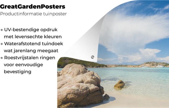 Tuinposter - Tuindoek - Tuinposters buiten - Strand in Sardinië - 120x80 cm - Tuin - GreatGardenPosters