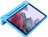 Hoes Kinderen Geschikt voor Samsung Tab A7 Lite - Kids proof back cover - Draagbare tablet kinderhoes met handvat - Blauw