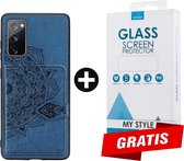 Backcover Fashion Mini Wallet Hoesje Samsung Galaxy S20 FE Blauw - Gratis Screen Protector - Telefoonhoesje - Smartphonehoesje