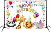 2.1mx 1.5m Kinderen Verjaardag Thema Feestbeest Cartoon Fotografie Achtergronddoek
