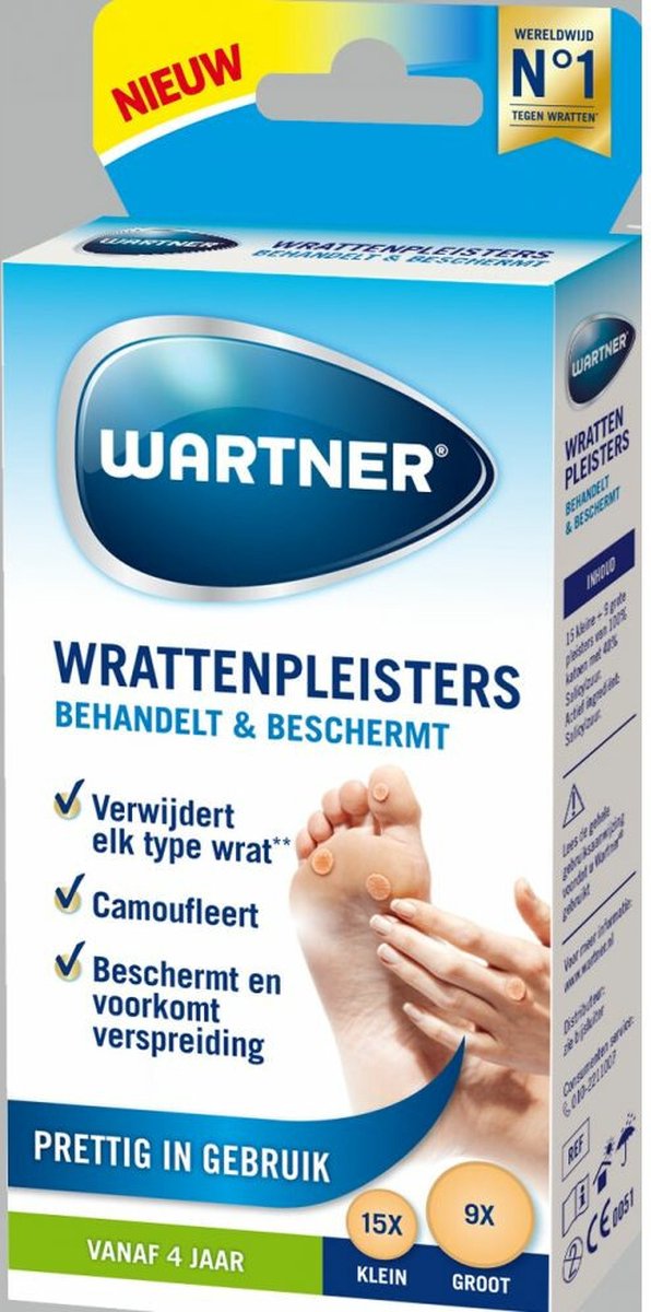 Goedkoopste Wartner wrattenpleisters - Behandelt en beschermt bij wratten - Wrattenbehandeling - 24 stuks