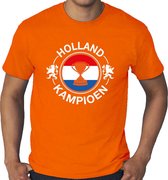 Grote maten oranje t-shirt Holland / Nederland supporter Holland kampioen met beker EK/WK voor heren XXXXL