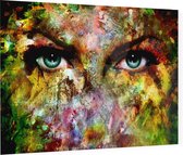 Gekleurde vrouwen ogen - Foto op Plexiglas - 60 x 40 cm