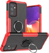 Voor Samsung Galaxy A82 5G Machine Armor Bear Shockproof PC + TPU-beschermhoes met ringhouder (rood)