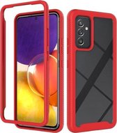 Voor Samsung Galaxy A82 5G Sterrenhemel Effen Kleur Serie Schokbestendige PC + TPU Case (Rood)