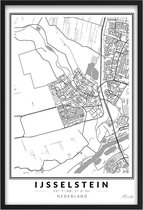 Poster Stad IJsselstein A3 - 30 x 42 cm (Exclusief Lijst) Citymap - Stadsposter - Plaatsnaam poster IJsselstein- Stadsplattegrond