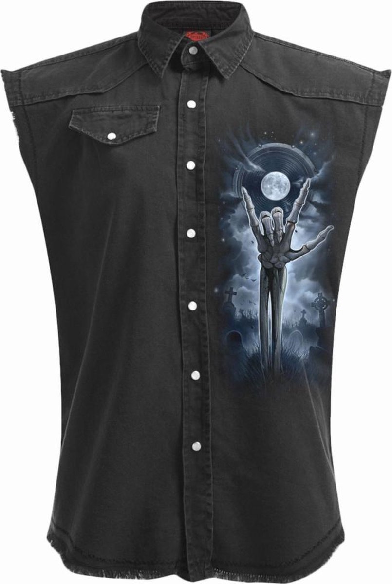 Spiral - GRIM ROCKER Mouwloos werkshirt - M - Zwart