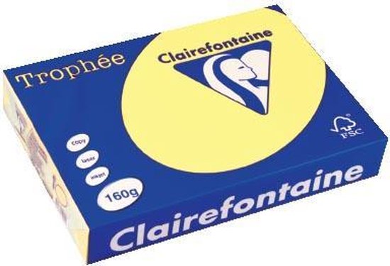 Clairefontaine Trophée Pastel A4 citroengeel 160 g 250 vel