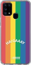 6F hoesje - geschikt voor Samsung Galaxy M31 -  Transparant TPU Case - #LGBT - Ha! Gaaay #ffffff
