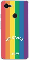6F hoesje - geschikt voor Google Pixel 3 XL -  Transparant TPU Case - #LGBT - Ha! Gaaay #ffffff