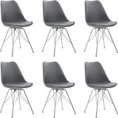 Medina Eetkamerstoelen 6 st kunstleer grijs