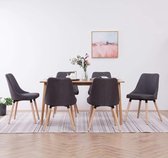 Medina Eetkamerstoelen 6 st stof donkergrijs