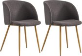 Medina Eetkamerstoelen 2 st stof taupe