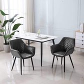 Medina Eetkamerstoelen 2 st kunstleer grijs