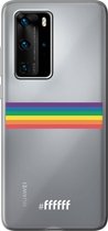 6F hoesje - geschikt voor Huawei P40 Pro -  Transparant TPU Case - #LGBT - Horizontal #ffffff