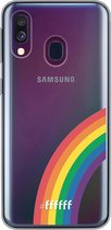 6F hoesje - geschikt voor Samsung Galaxy A40 -  Transparant TPU Case - #LGBT - Rainbow #ffffff