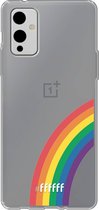 6F hoesje - geschikt voor OnePlus 9 -  Transparant TPU Case - #LGBT - Rainbow #ffffff