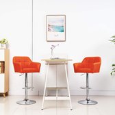 Medina Barstoelen 2 st met armleuning kunstleer oranje