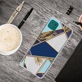 Voor Samsung Galaxy A22 5G Abstract marmer patroon TPU beschermhoes (bladeren)