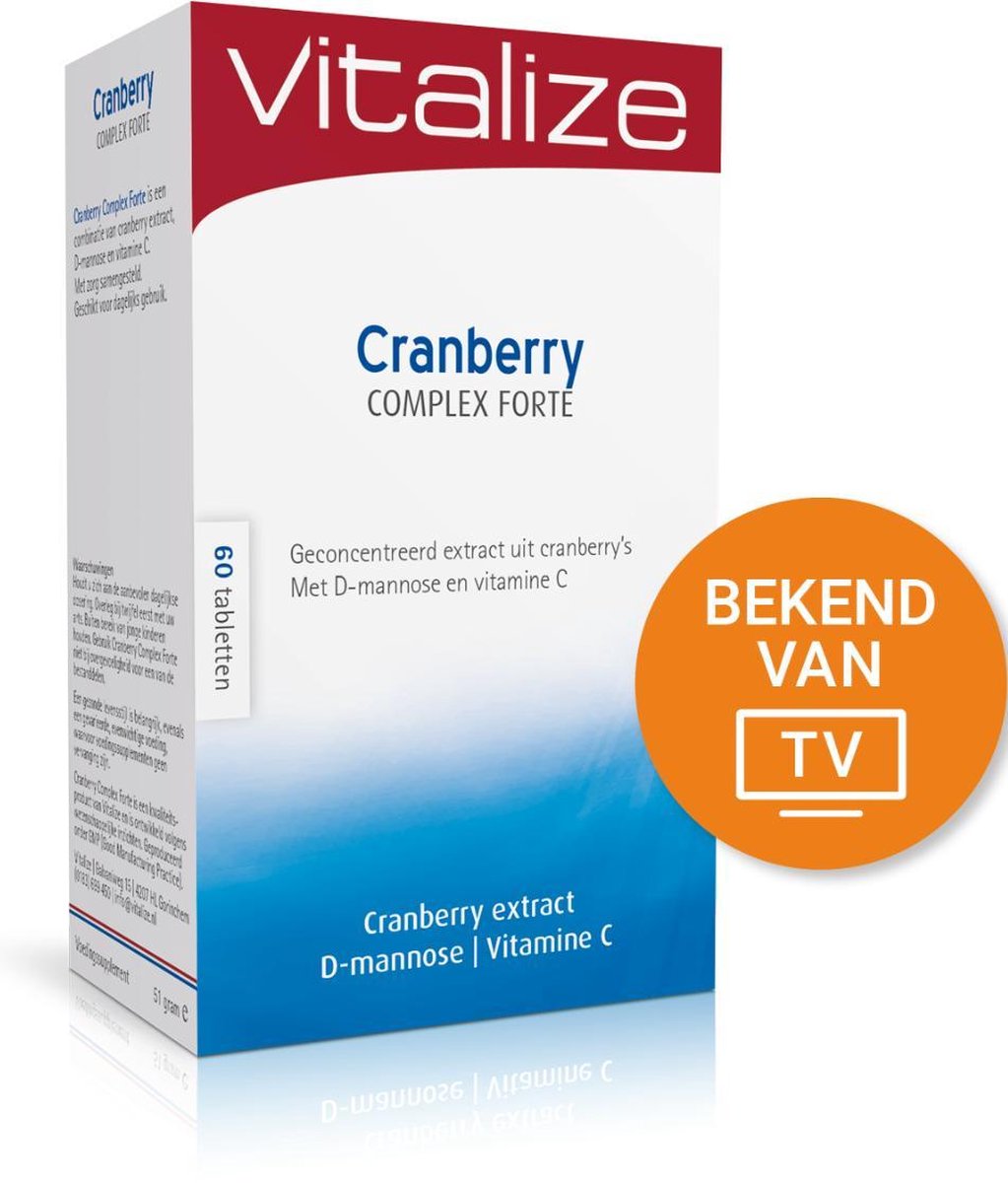 Goedkoopste Vitalize Cranberry Complex Forte 60 tabletten | Combinatie van cranberry, vitamine C en D-mannose - Met cranberry extract