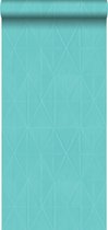 Origin behang grafische vorm turquoise - 347234 - 53 cm x 10,05 m