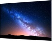 Wandpaneel Sterren bij nacht  | 150 x 100  CM | Zwart frame | Akoestisch (50mm)