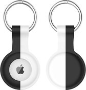 Apple AirTag Sleutelhanger Siliconen Bescherm Hoes Zwart Wit