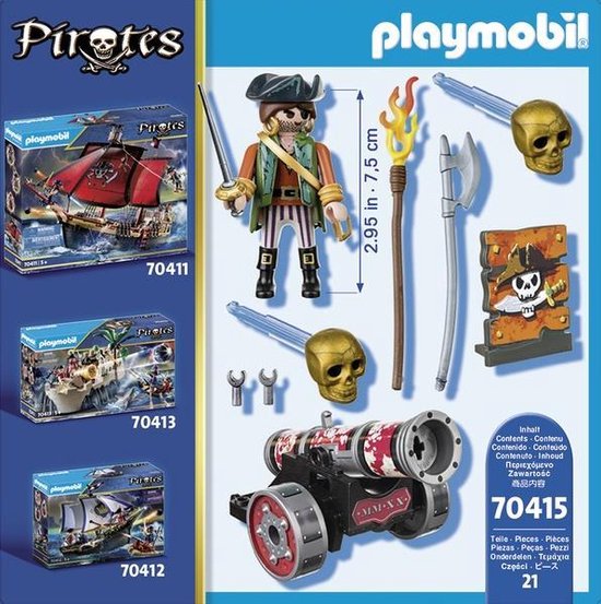 PLAYMOBIL Pirates Piraat met kanon - 70415 - PLAYMOBIL