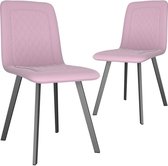 Medina Eetkamerstoelen 2 st fluweel roze